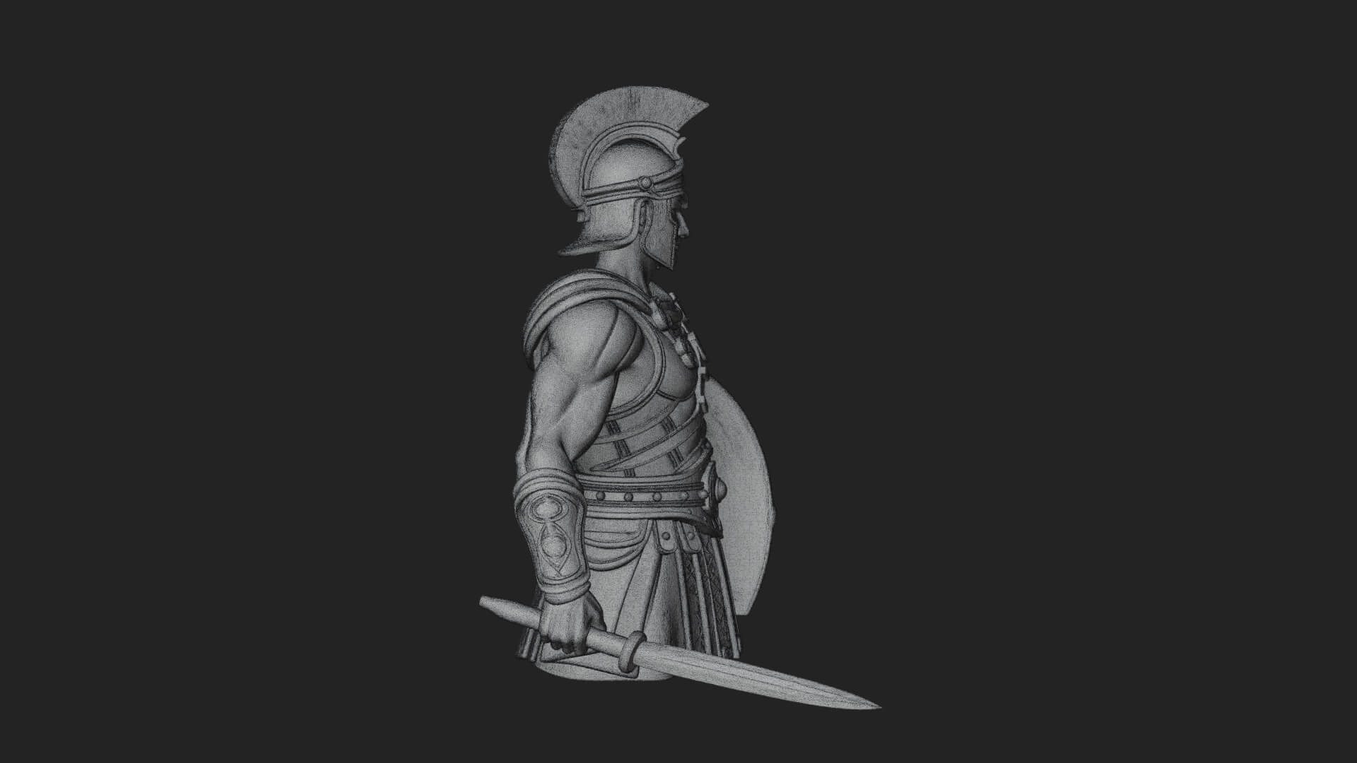 Greek Hoplite Warrior Statue Design 45 3D Print Model 3D Model