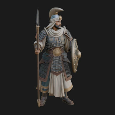 Greek Hoplite Warrior Statue Design 8 3D Print Model