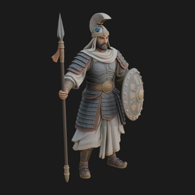 Greek Hoplite Warrior Statue Design 9 3D Print Model