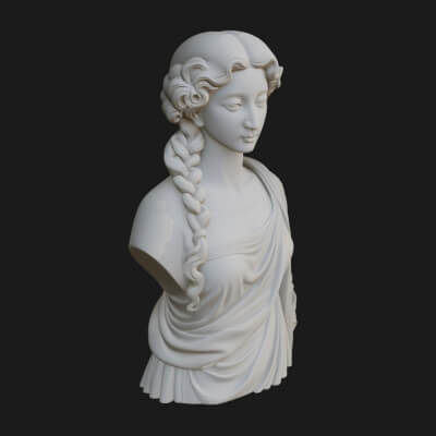 Greek Maiden Bust Statue Design 3 3D Print Model