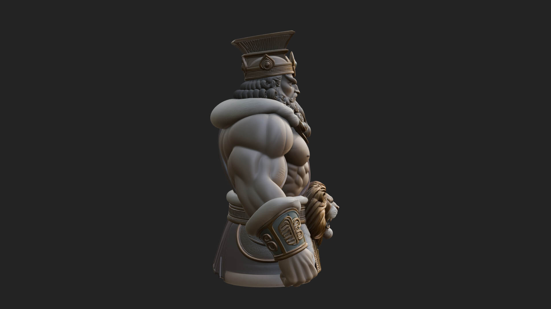 Greek Warrior Bust Statue Design 5 3D Print Model 3D Model