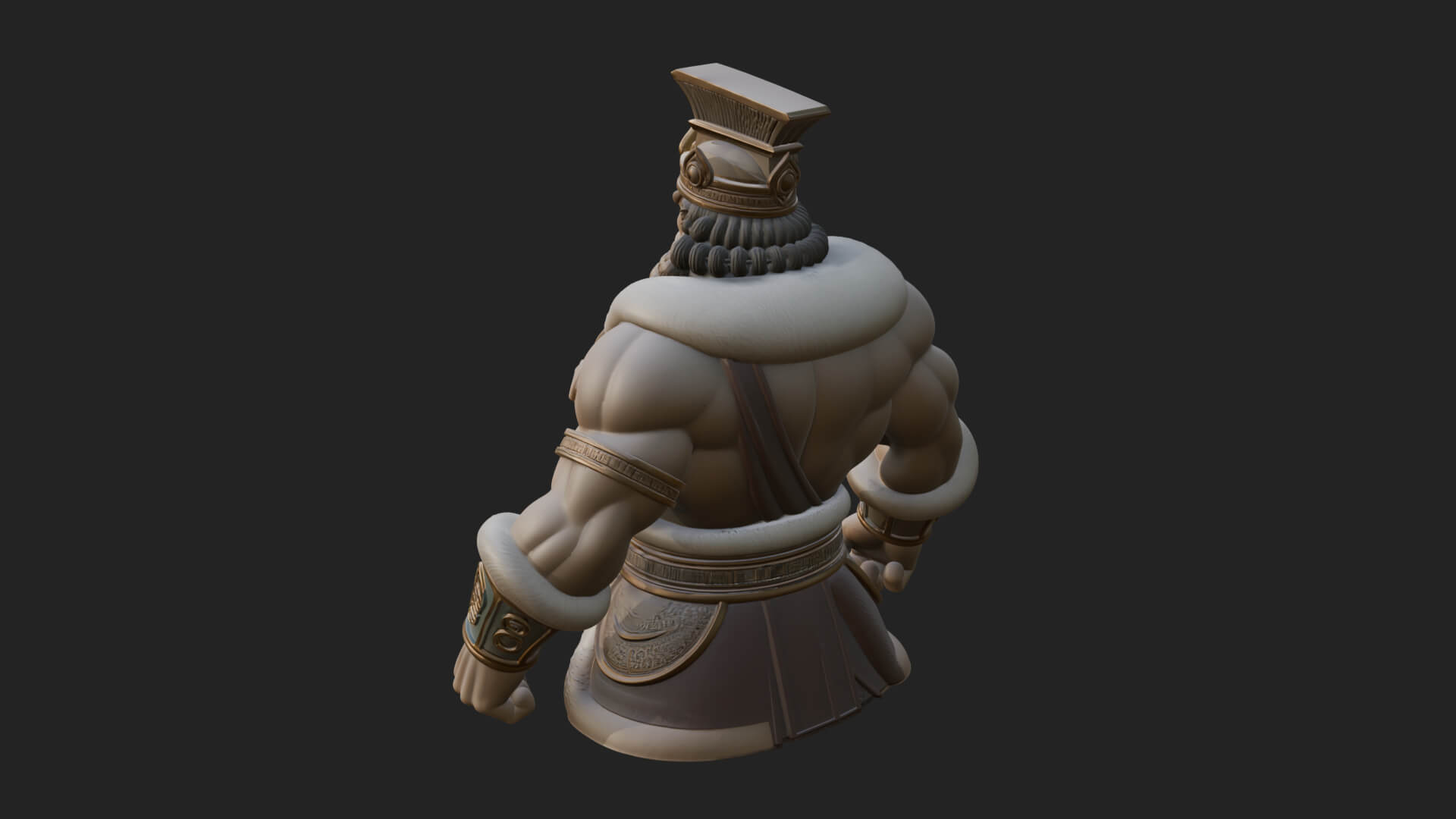 Greek Warrior Bust Statue Design 5 3D Print Model 3D Model