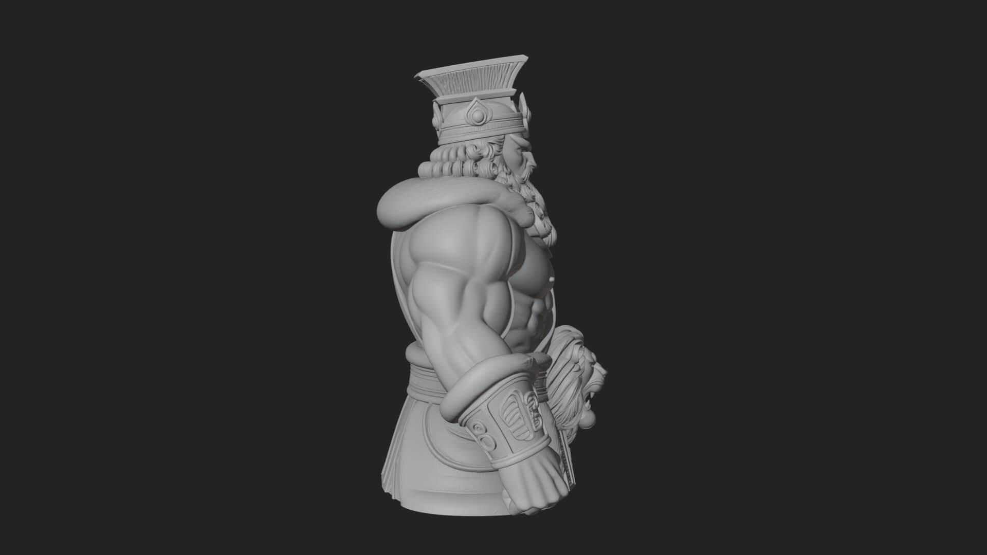 Greek Warrior Bust Statue Design 5 3D Print Model 3D Model