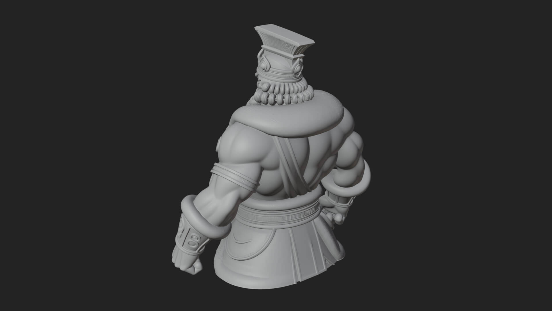 Greek Warrior Bust Statue Design 5 3D Print Model 3D Model