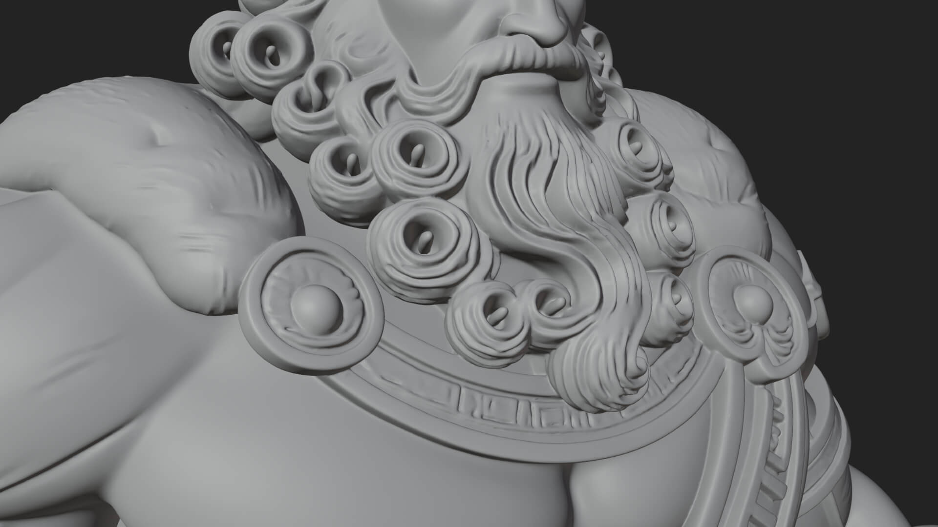 Greek Warrior Bust Statue Design 5 3D Print Model 3D Model