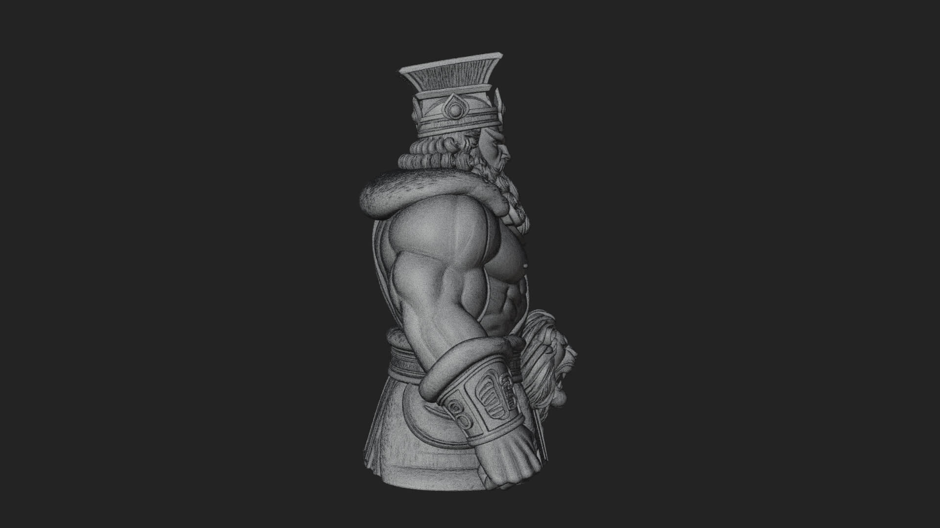Greek Warrior Bust Statue Design 5 3D Print Model 3D Model