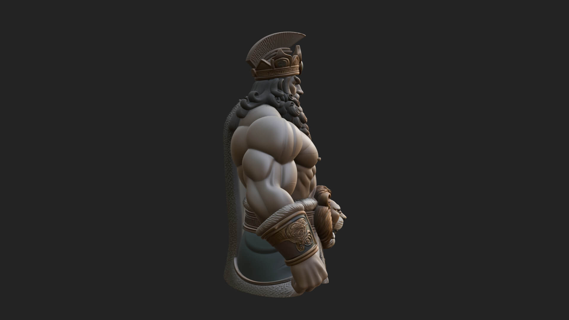 Greek Warrior Bust Statue Design 6 3D Print Model 3D Model