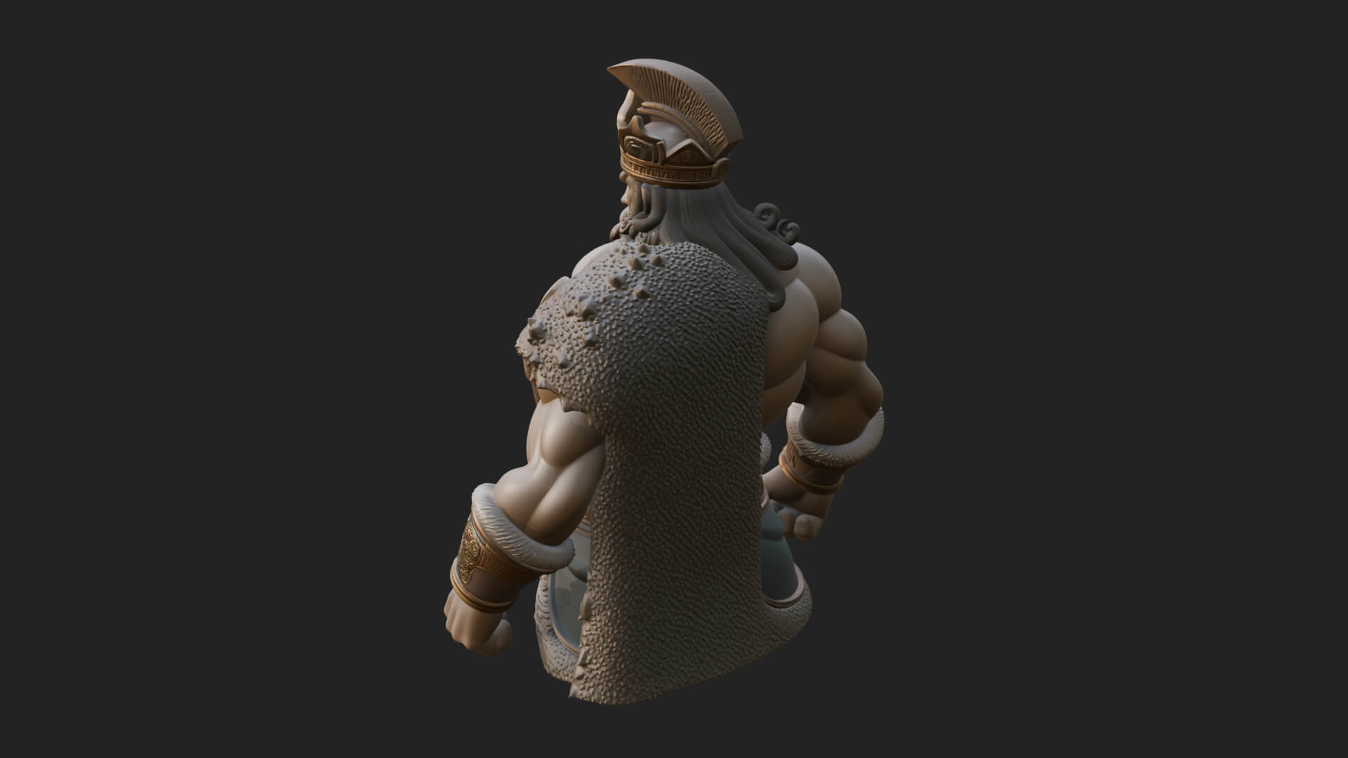 Greek Warrior Bust Statue Design 6 3D Print Model 3D Model