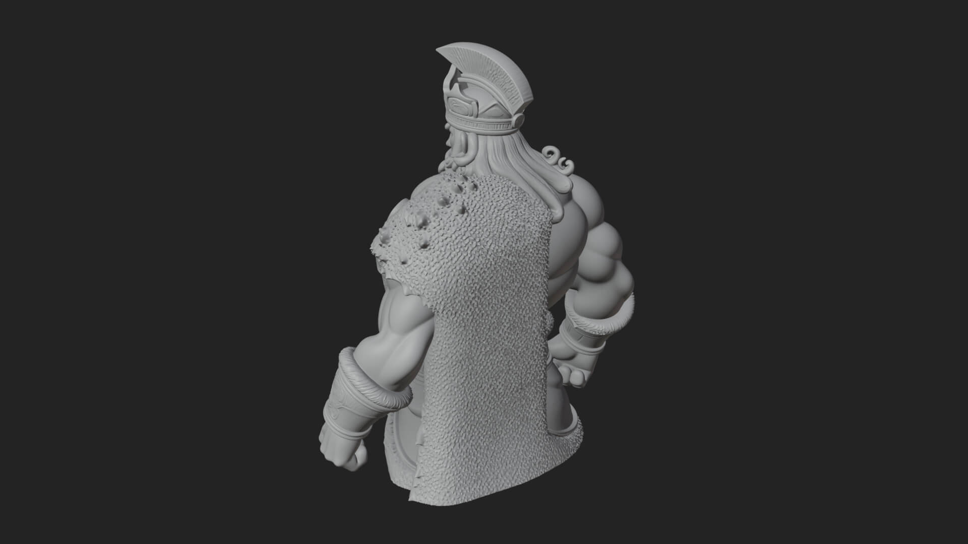 Greek Warrior Bust Statue Design 6 3D Print Model 3D Model