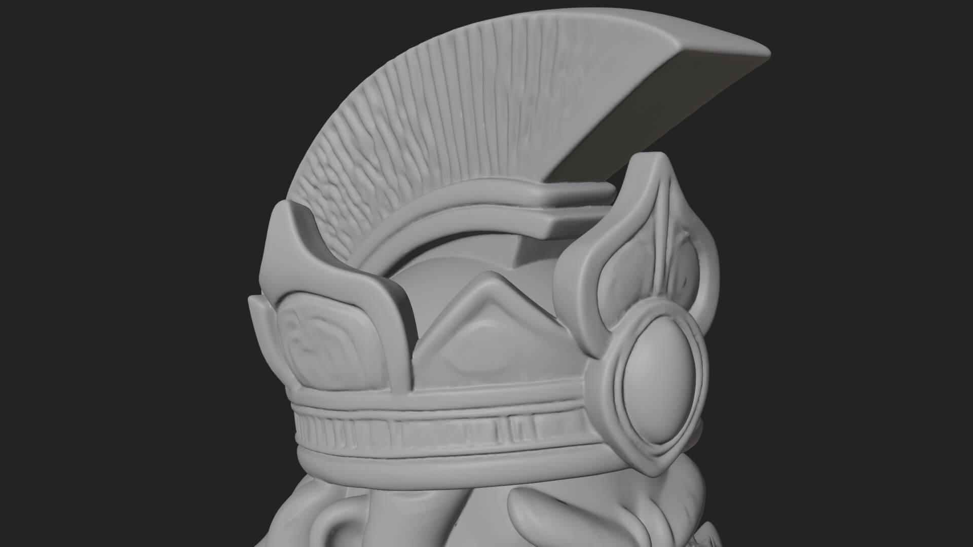 Greek Warrior Bust Statue Design 6 3D Print Model 3D Model