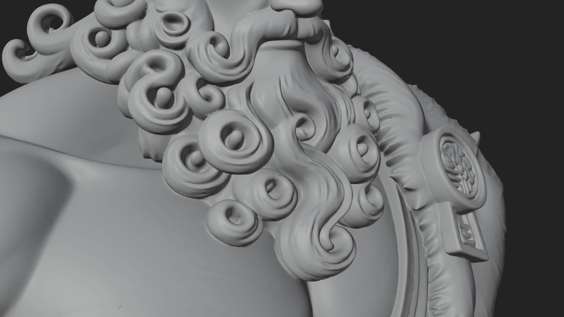Greek Warrior Bust Statue Design 6 3D Print Model 3D Model