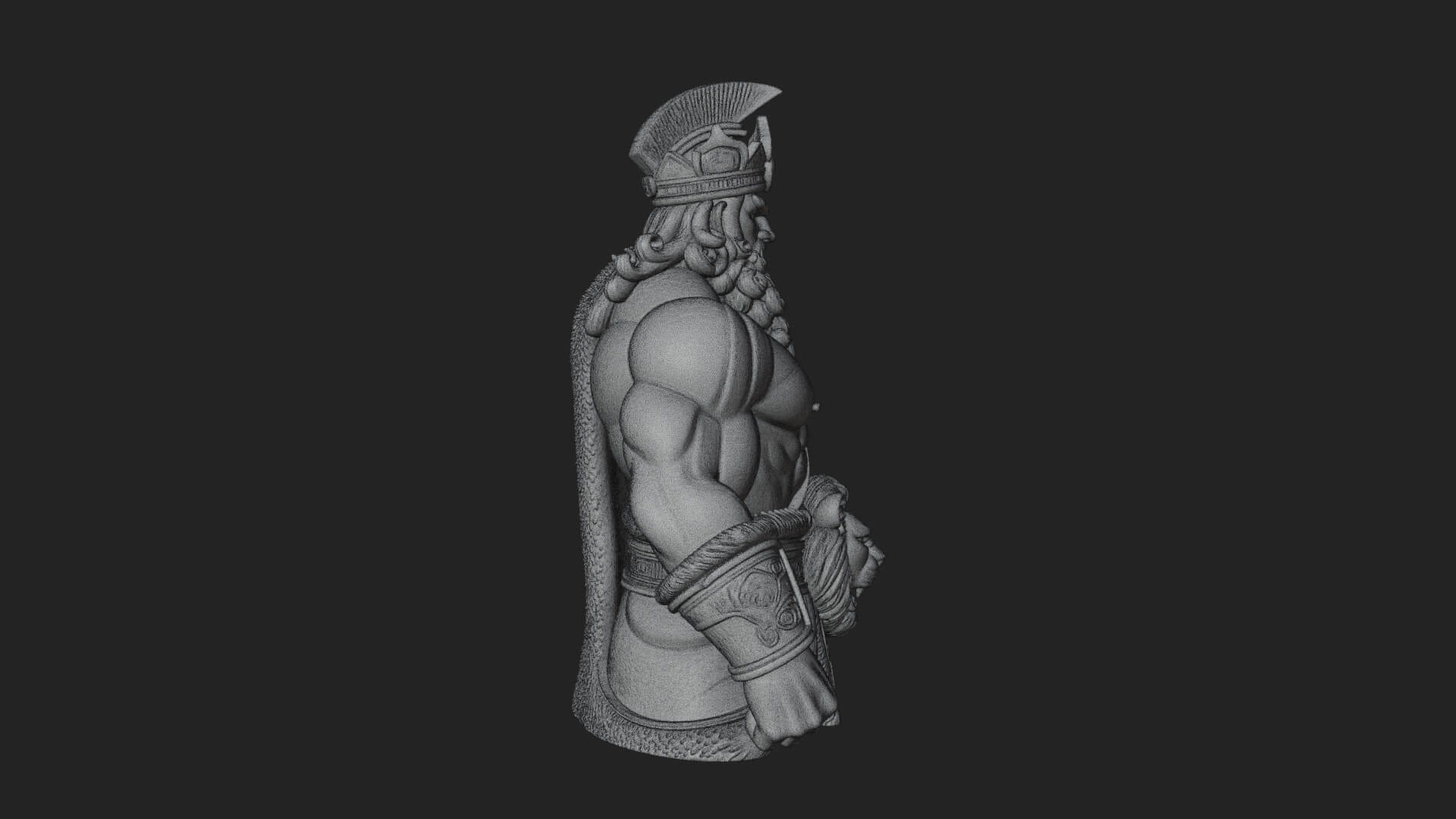 Greek Warrior Bust Statue Design 6 3D Print Model 3D Model