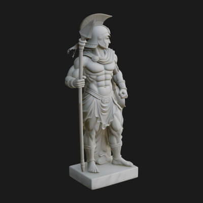Greek Warrior God Statue Design 10 3D Print Model