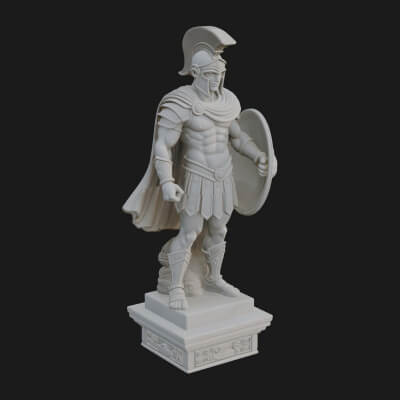Greek Warrior God Statue Design 11 3D Print Model