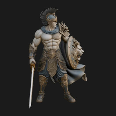 Greek Warrior God Statue Design 13 3D Print Model