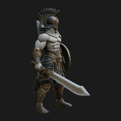 Greek Warrior God Statue Design 15 3D Print Model