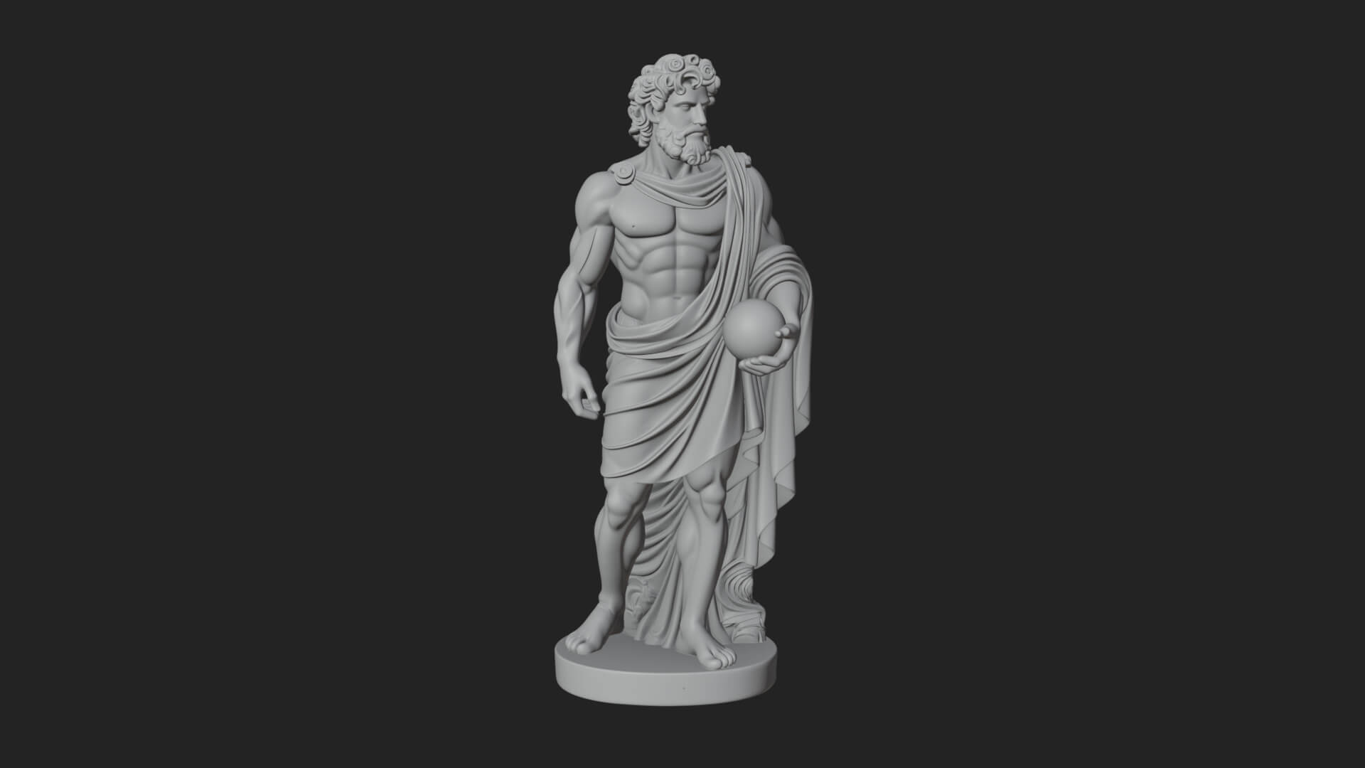 Greek Warrior God Statue Design 16 3D Print Model 3D Model