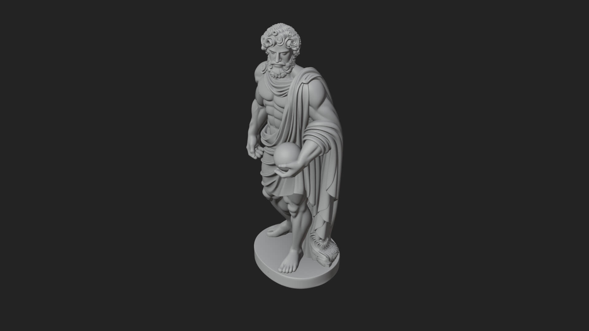 Greek Warrior God Statue Design 16 3D Print Model 3D Model