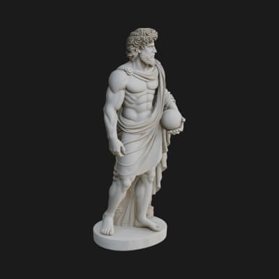 Greek Warrior God Statue Design 16 3D Print Model