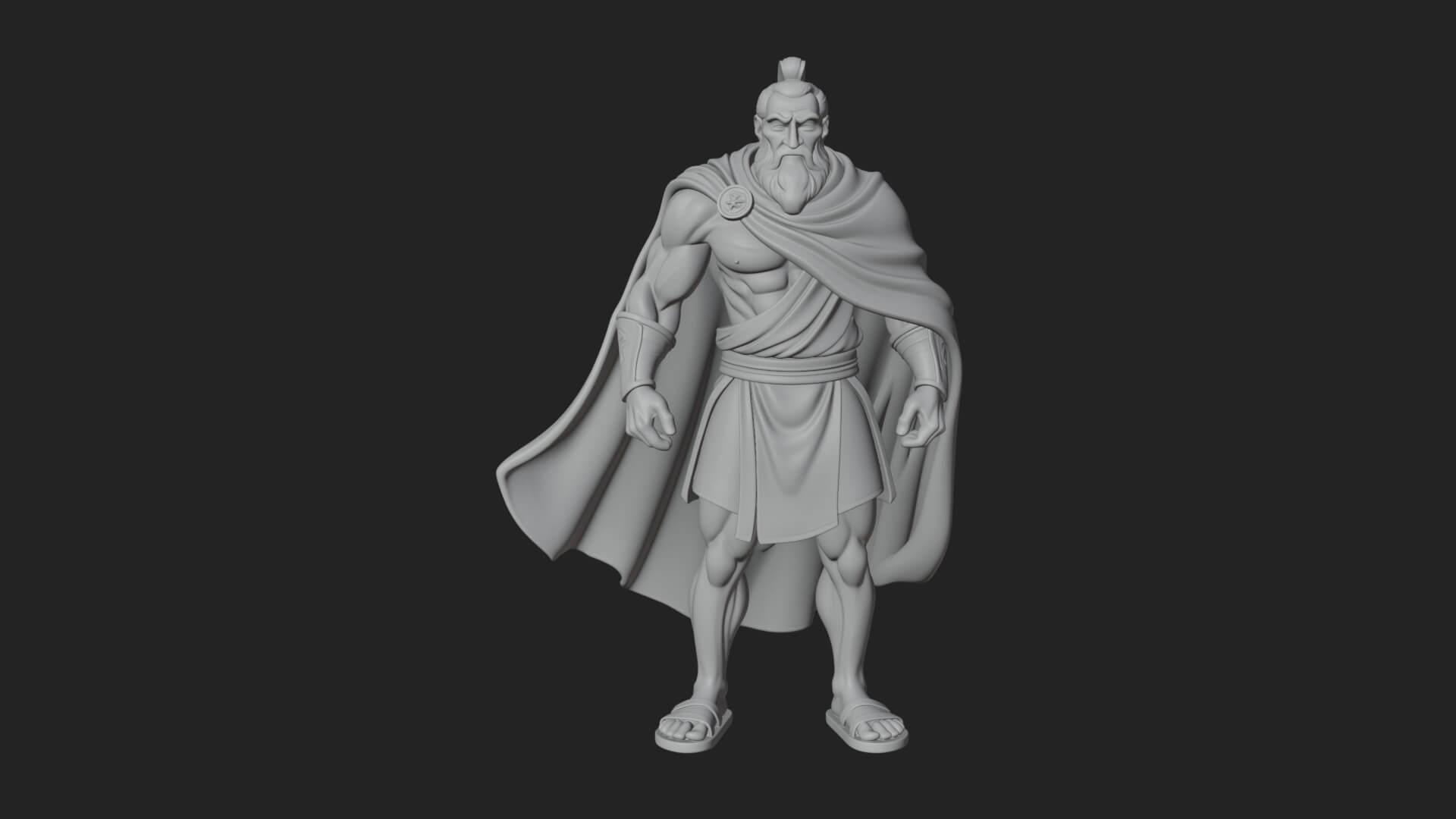 Greek Warrior God Statue Design 17 3D Print Model 3D Model