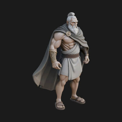 Greek Warrior God Statue Design 17 3D Print Model