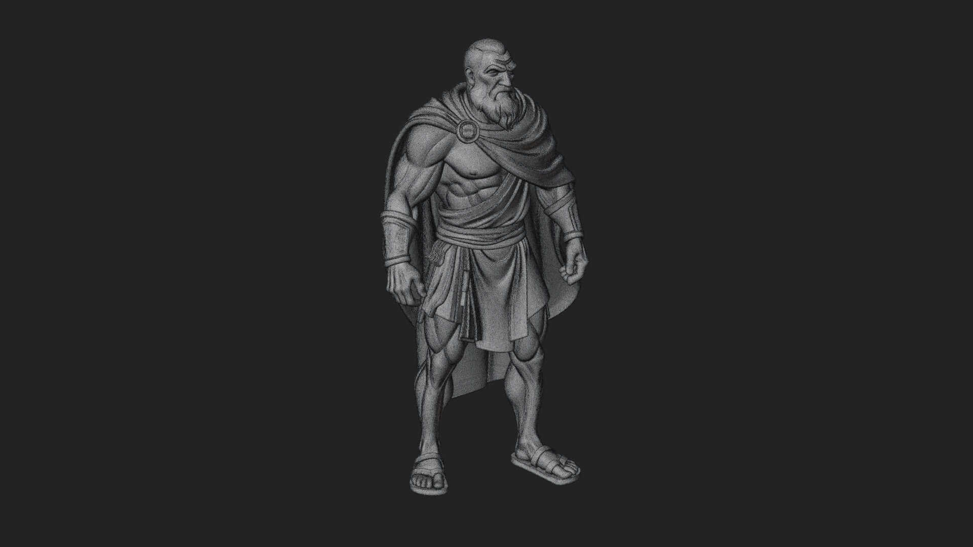 Greek Warrior God Statue Design 18 3D Print Model 3D Model