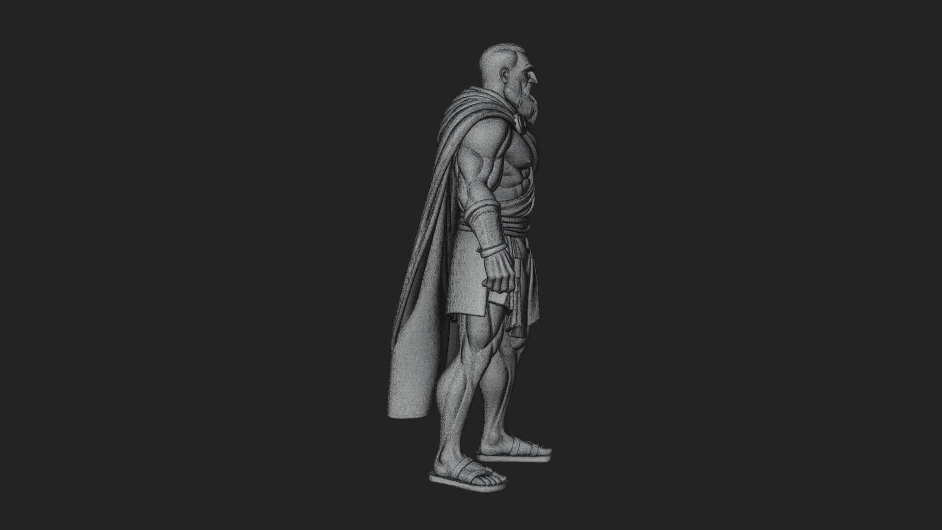 Greek Warrior God Statue Design 18 3D Print Model 3D Model