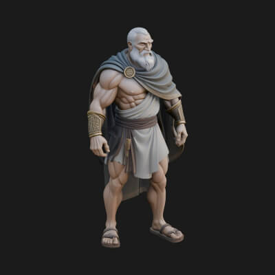 Greek Warrior God Statue Design 18 3D Print Model