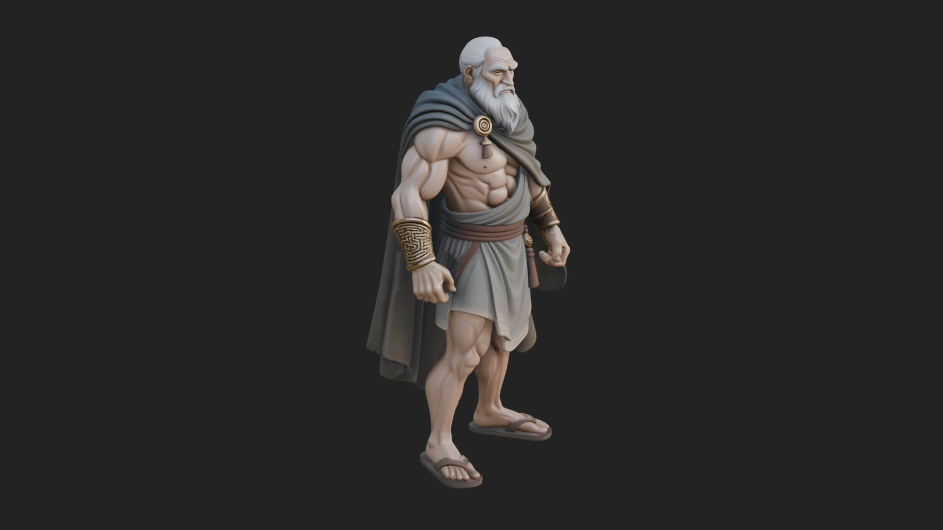 Greek Warrior God Statue Design 19 3D Print Model 3D Model