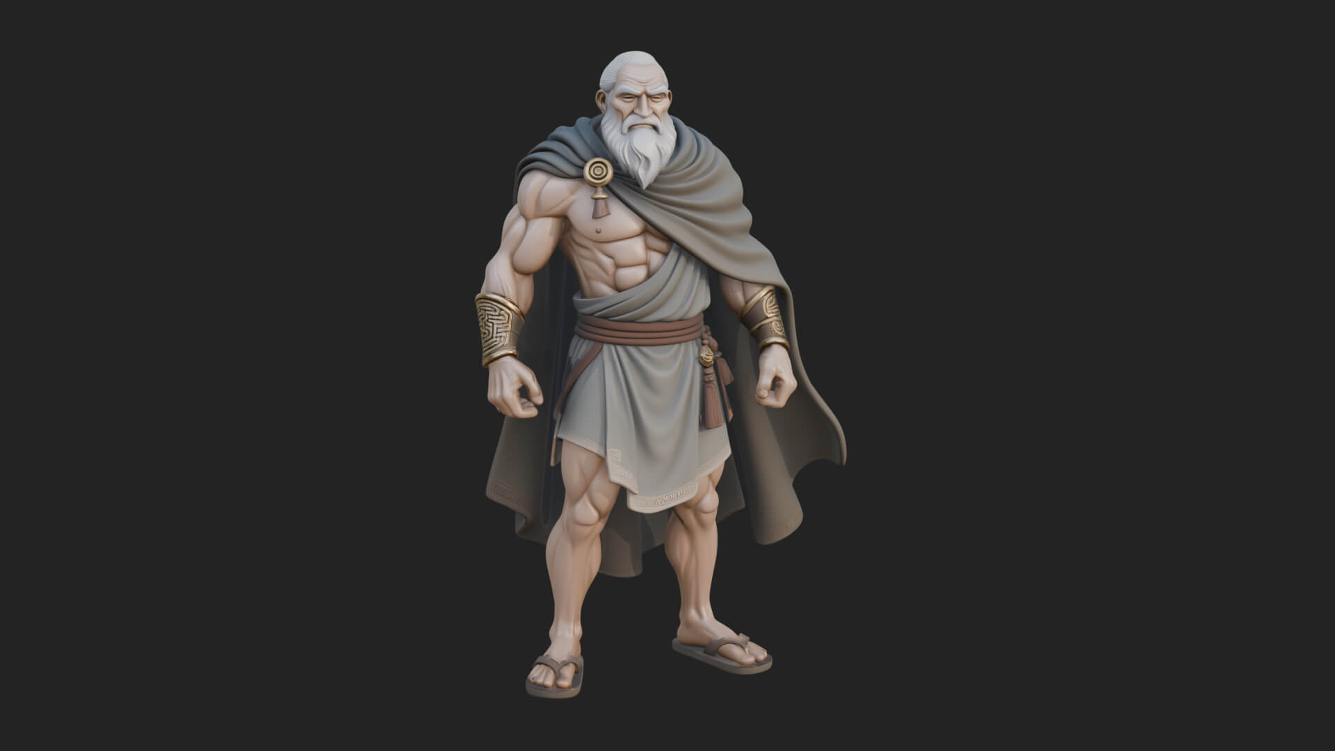 Greek Warrior God Statue Design 19 3D Print Model 3D Model