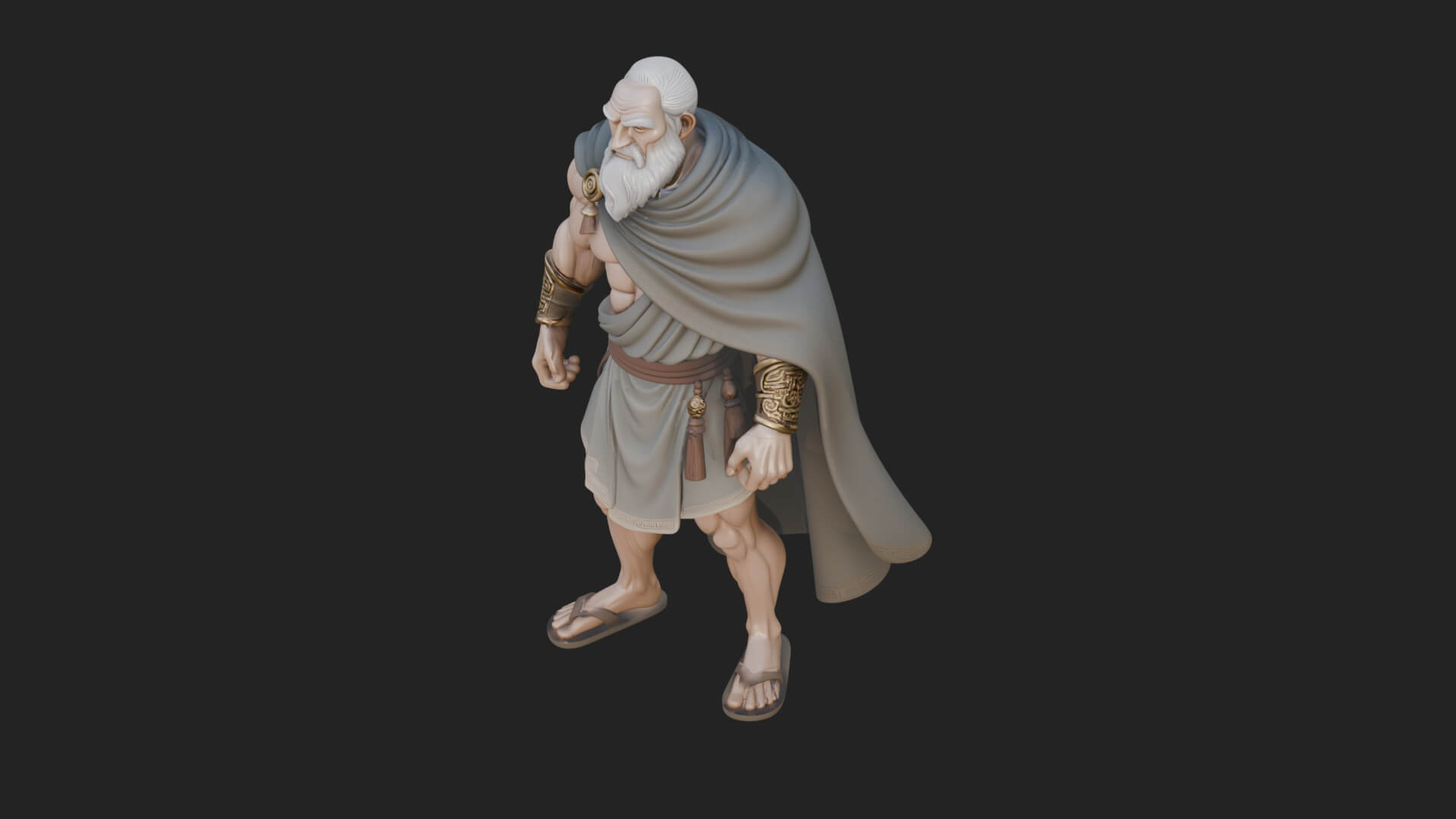 Greek Warrior God Statue Design 19 3D Print Model 3D Model