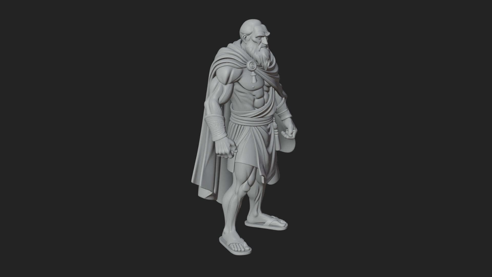 Greek Warrior God Statue Design 19 3D Print Model 3D Model