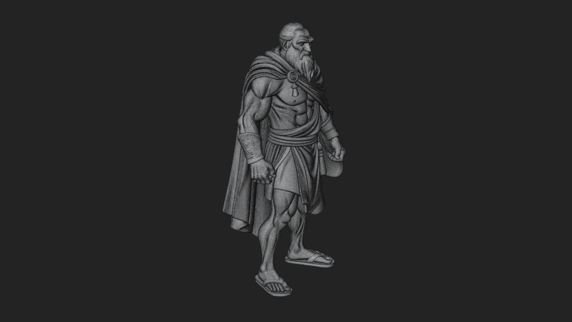 Greek Warrior God Statue Design 19 3D Print Model 3D Model