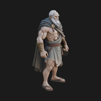 Greek Warrior God Statue Design 19 3D Print Model