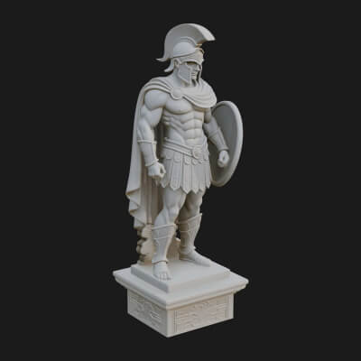 Greek Warrior God Statue Design 2 3D Print Model