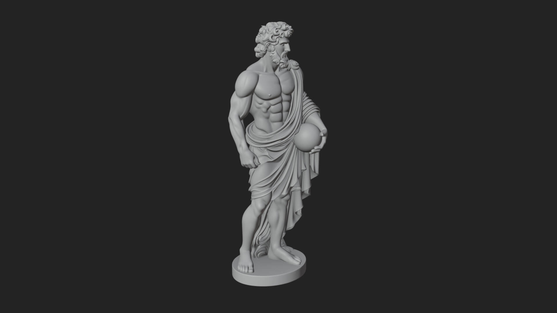 Greek Warrior God Statue Design 20 3D Print Model 3D Model