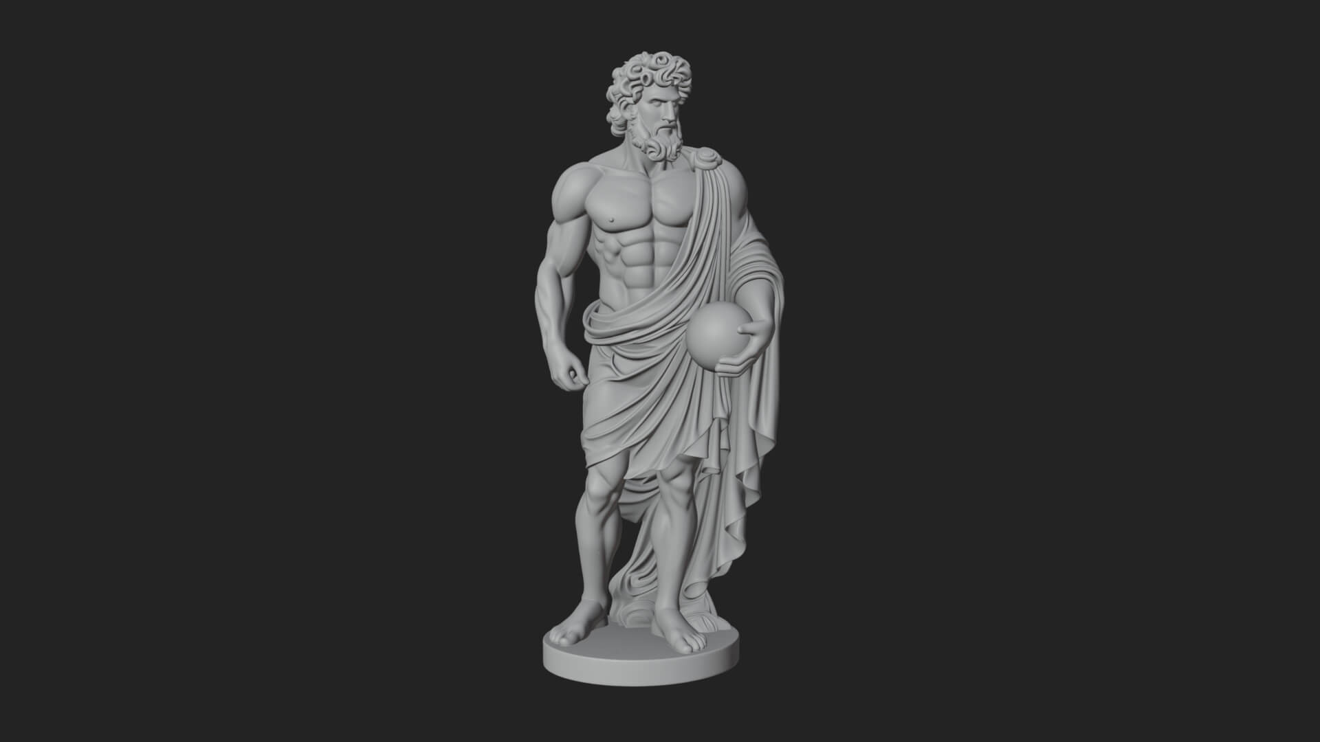 Greek Warrior God Statue Design 20 3D Print Model 3D Model
