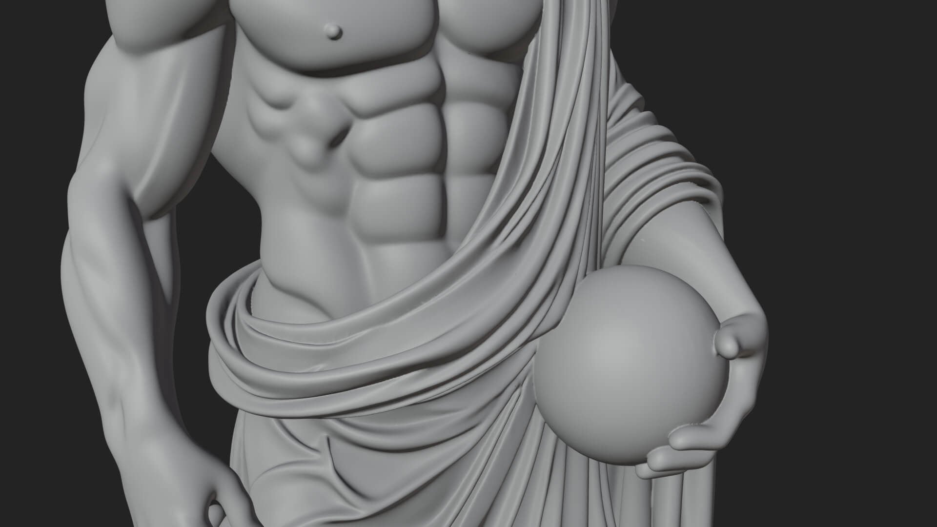 Greek Warrior God Statue Design 20 3D Print Model 3D Model