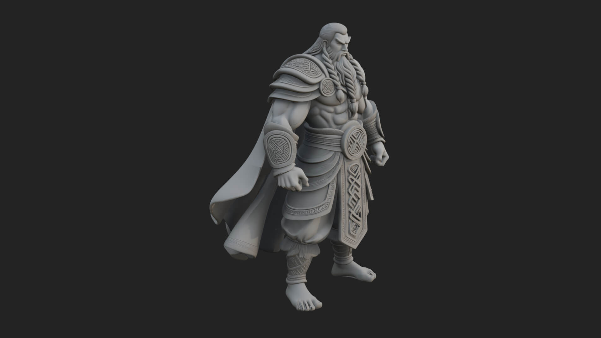 Greek Warrior God Statue Design 21 3D Print Model 3D Model