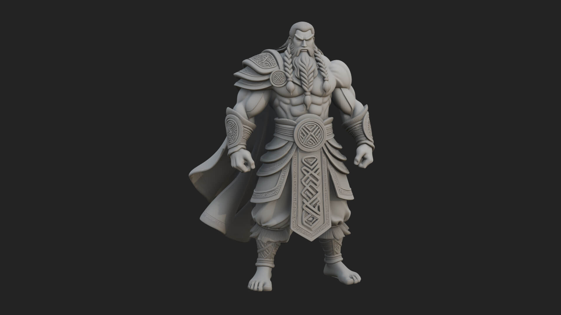 Greek Warrior God Statue Design 21 3D Print Model 3D Model