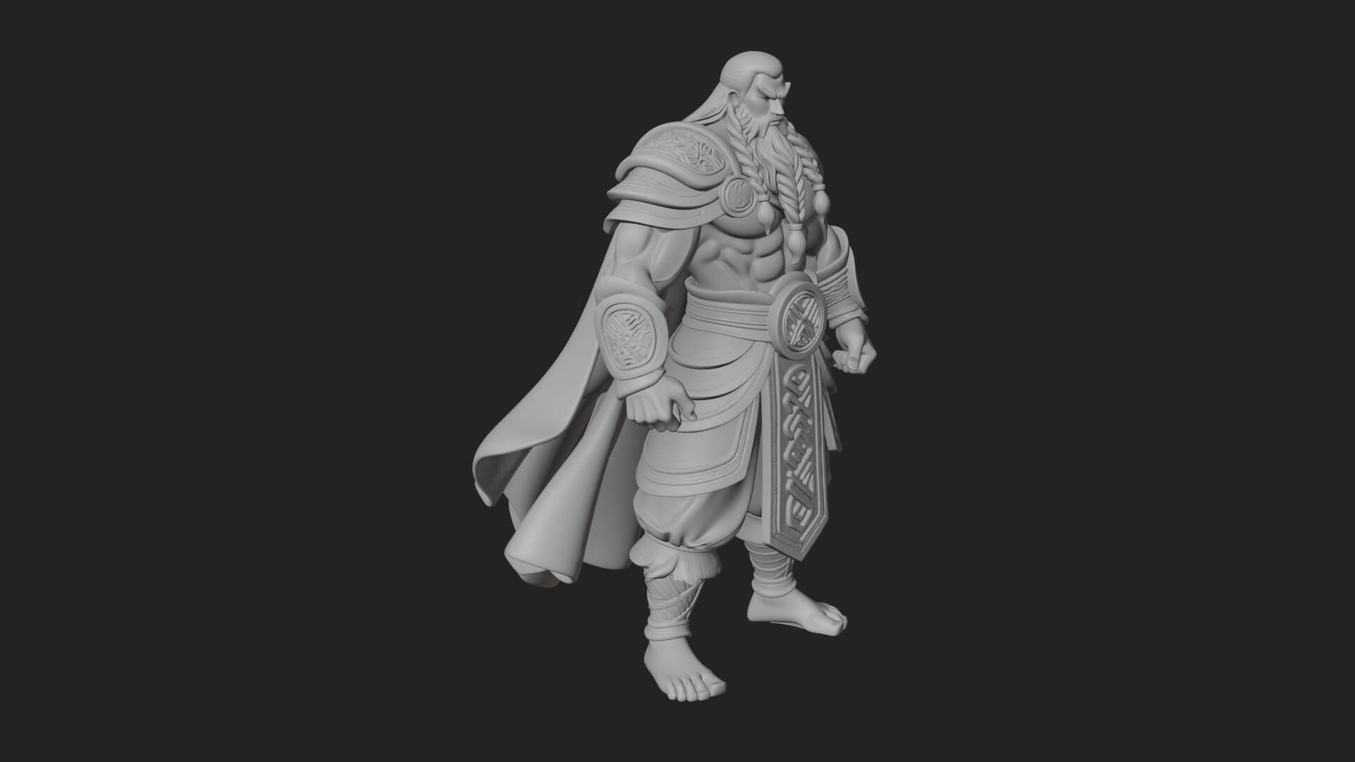 Greek Warrior God Statue Design 21 3D Print Model 3D Model