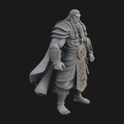 Greek Warrior God Statue Design 21 3D Print Model