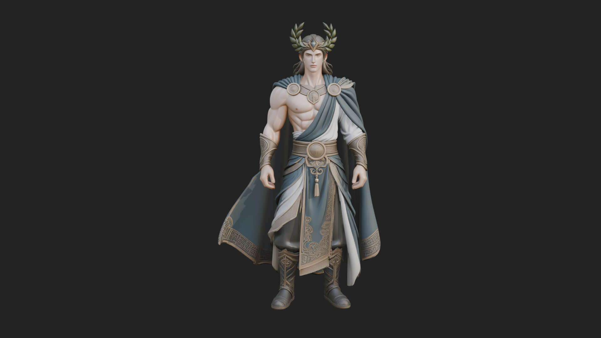 Greek Warrior God Statue Design 22 3D Print Model 3D Model