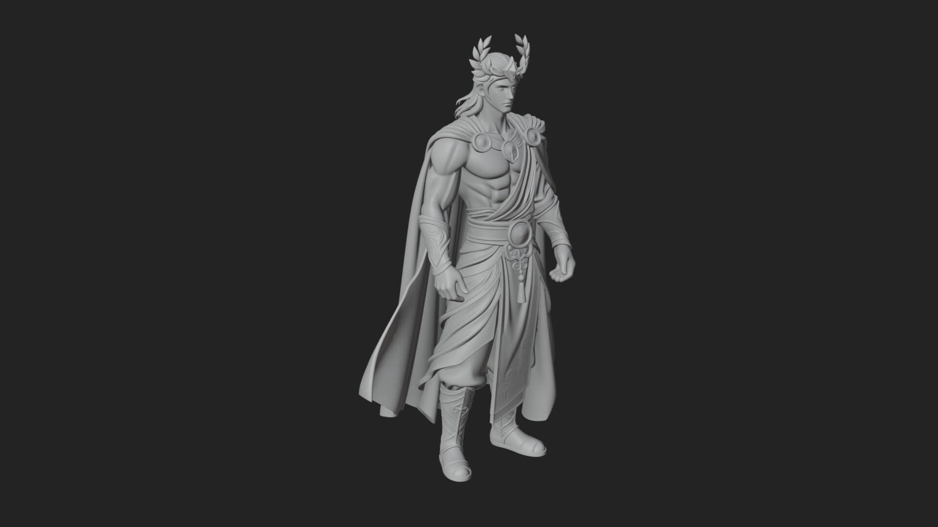 Greek Warrior God Statue Design 22 3D Print Model 3D Model