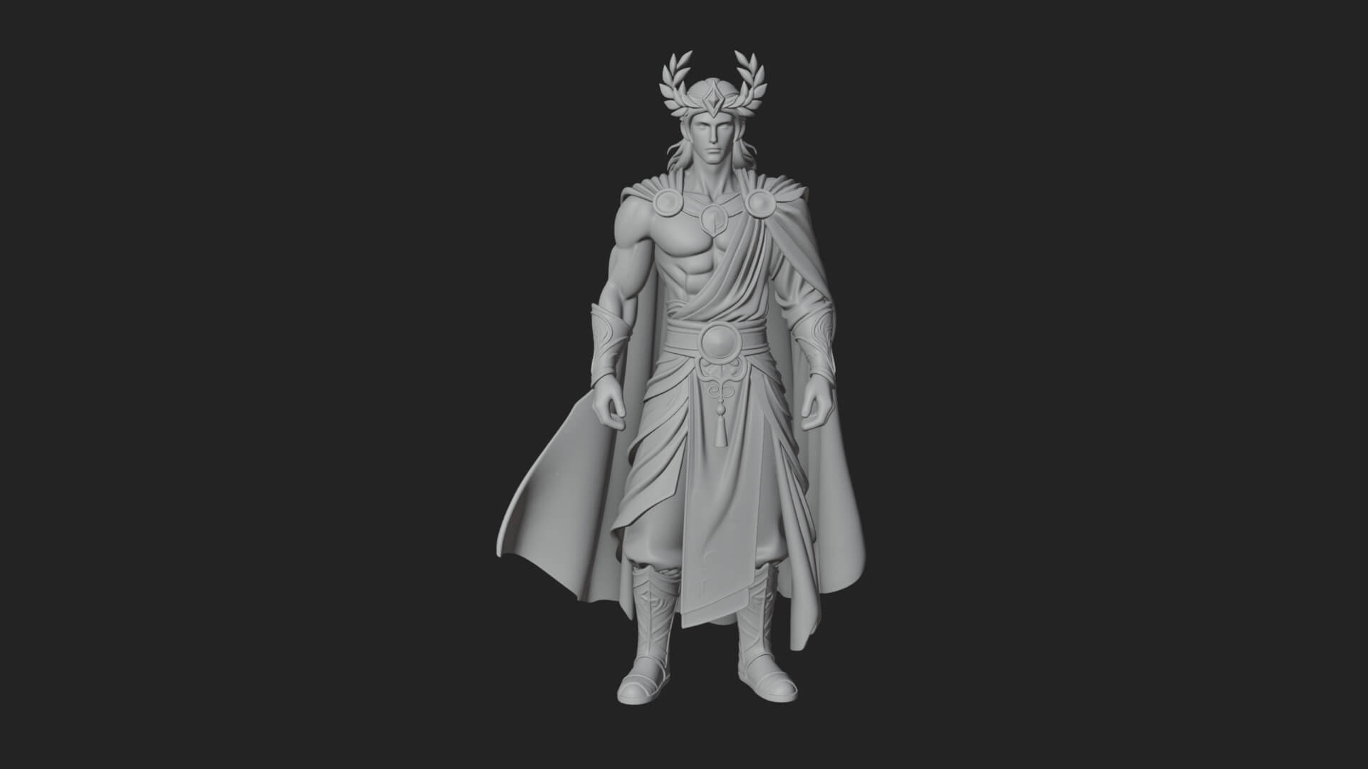 Greek Warrior God Statue Design 22 3D Print Model 3D Model