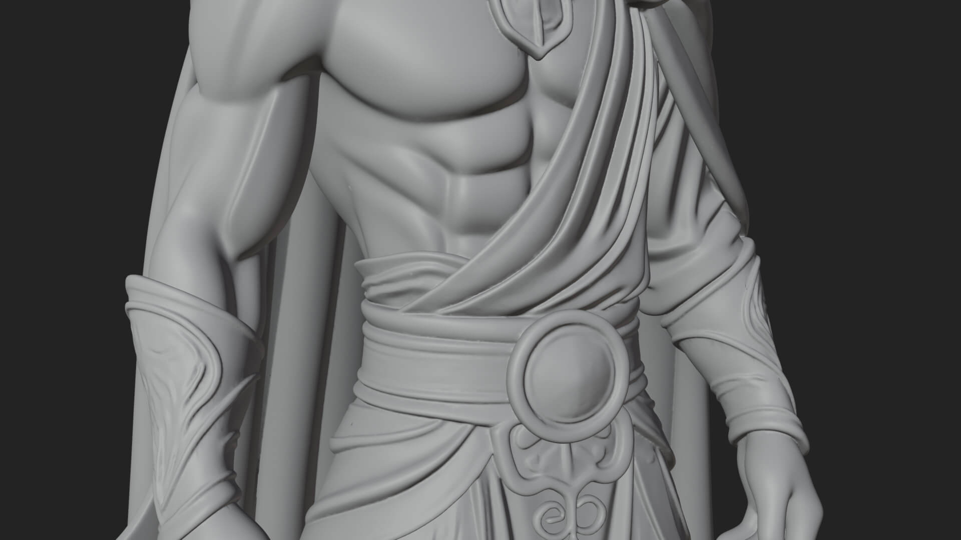 Greek Warrior God Statue Design 22 3D Print Model 3D Model