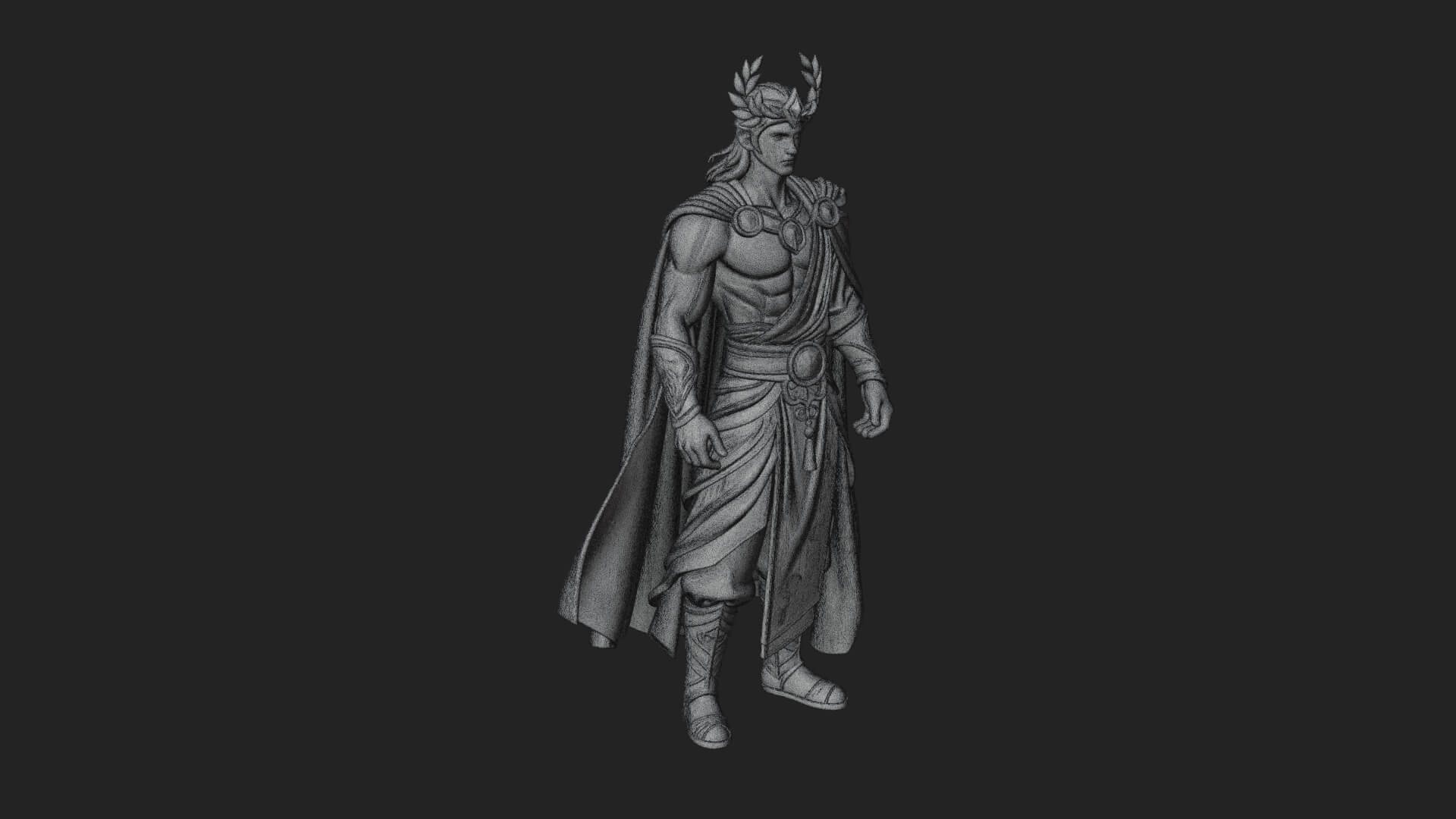 Greek Warrior God Statue Design 22 3D Print Model 3D Model