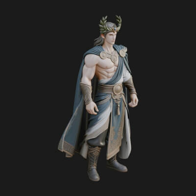 Greek Warrior God Statue Design 22 3D Print Model