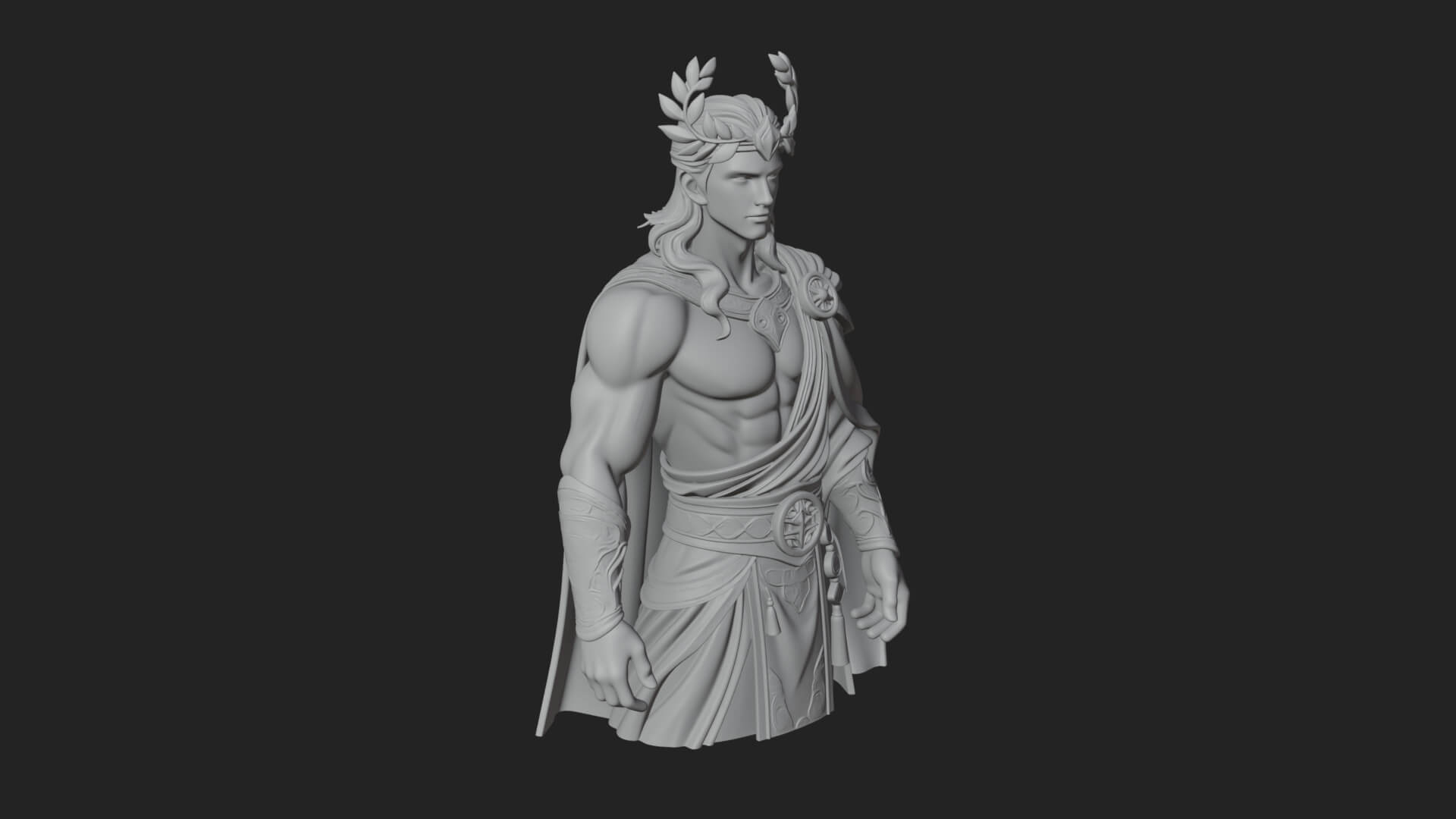 Greek Warrior God Statue Design 23 3D Print Model 3D Model