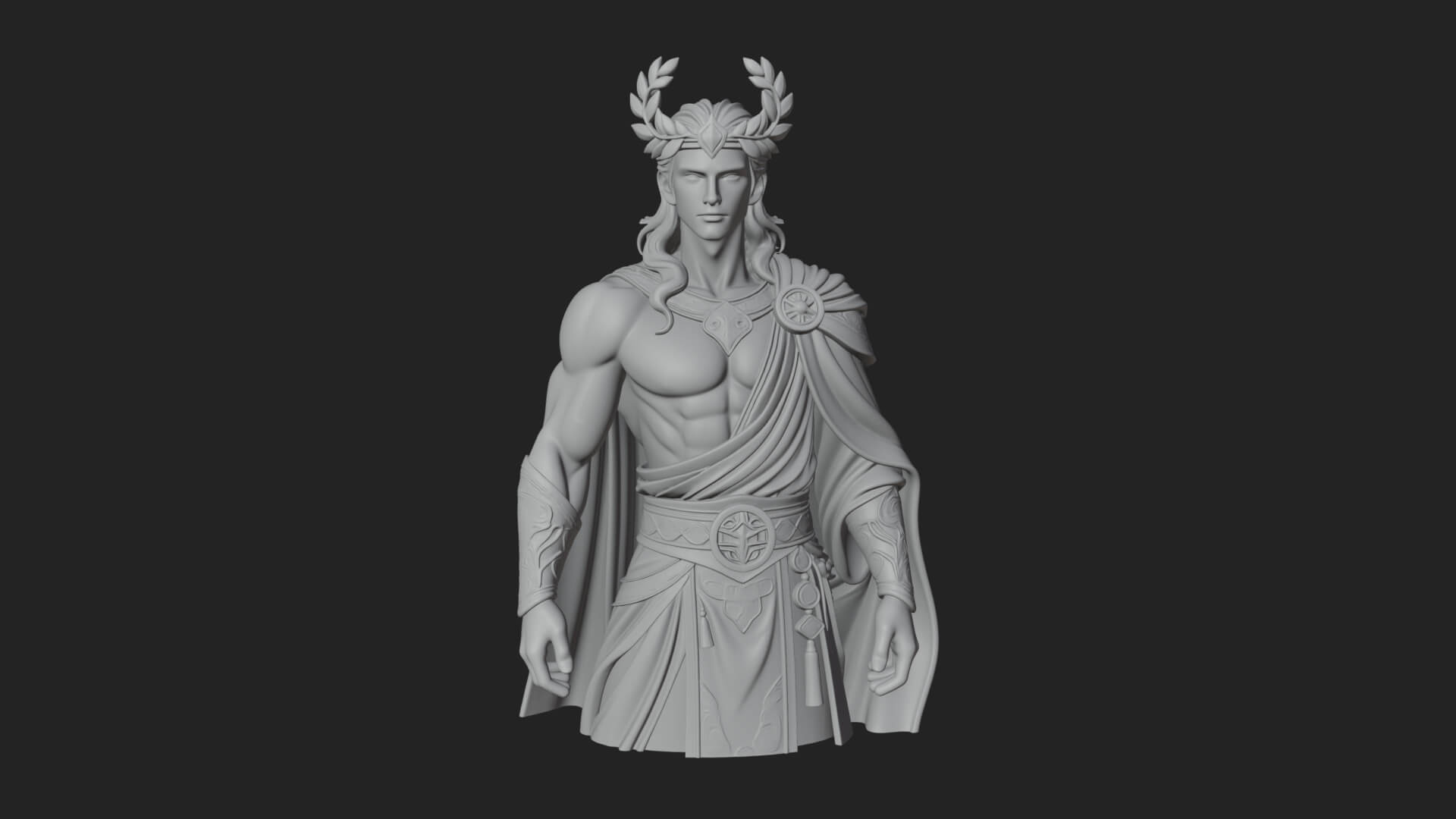Greek Warrior God Statue Design 23 3D Print Model 3D Model